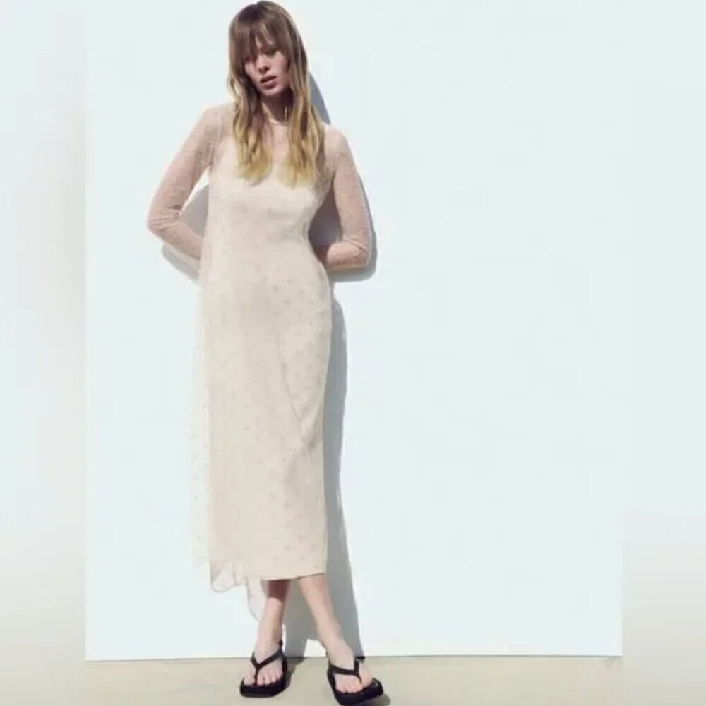 ZARA new with tags BEADED KNIT DRESS LIMITED EDITION - small
